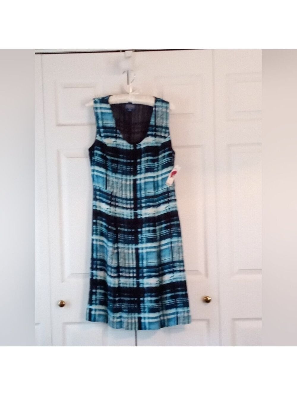 Pendleton Blue Black Knee Length Jumper Dress Size 8